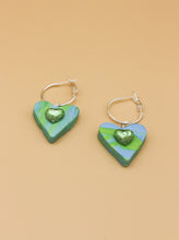 Load image into Gallery viewer, Heart Space Hoops
